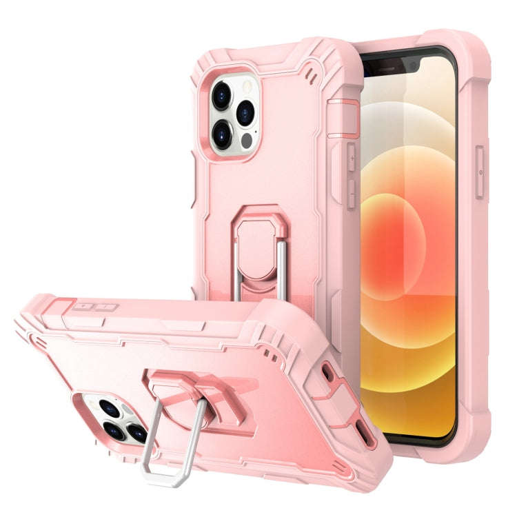 PC + Rubber 3-layers Shockproof Protective Case with Rotating Holder, For iPhone 12 Mini, For iPh...