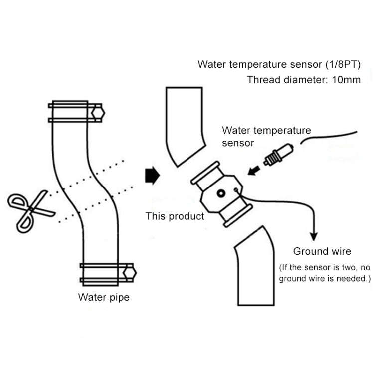 Car Water Temperature Meter Temperature Gauge Joint Pipe Radiator Sensor Adaptor Clamps, 26mm, 28...