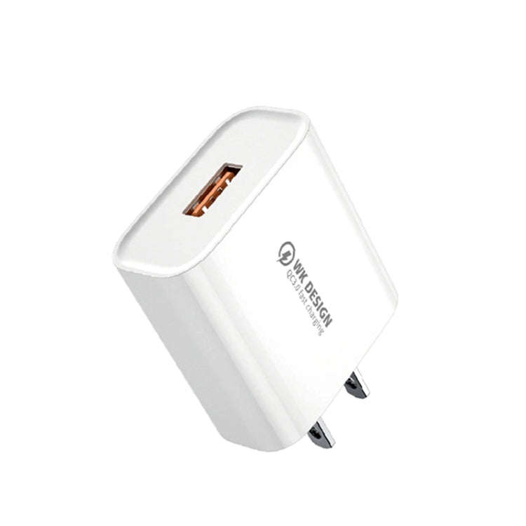 WK WP-U57 Max 18W Maxspeed QC3.0 Fast Charger + USB to 8 Pin Data Cable, US Plug