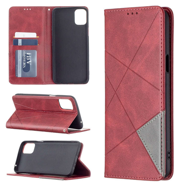 Rhombus Texture Horizontal Flip Magnetic Leather Case with Holder & Card Slots, For LG K42, For X...