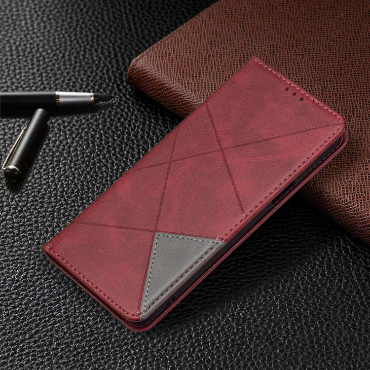 Rhombus Texture Horizontal Flip Magnetic Leather Case with Holder & Card Slots, For LG K42, For X...