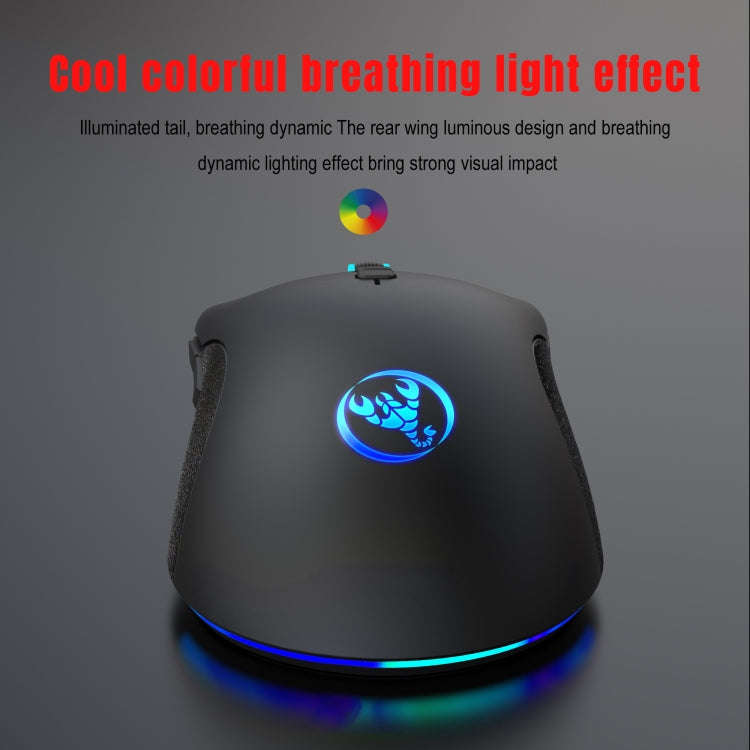 HXSJ A883 7 Keys 6400DPI RGB Light Mechanical Gaming Wired Mouse