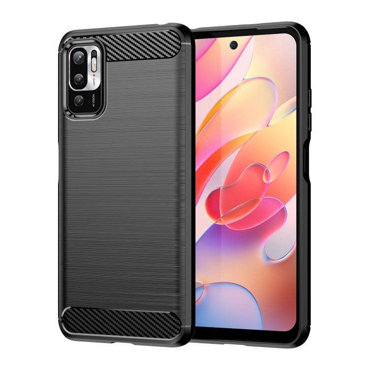 Brushed Texture Carbon Fiber TPU Case, For Xiaomi Redmi Note 10 5G
