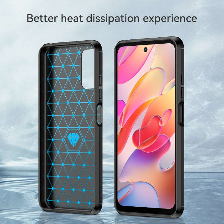 Brushed Texture Carbon Fiber TPU Case, For Xiaomi Redmi Note 10 5G