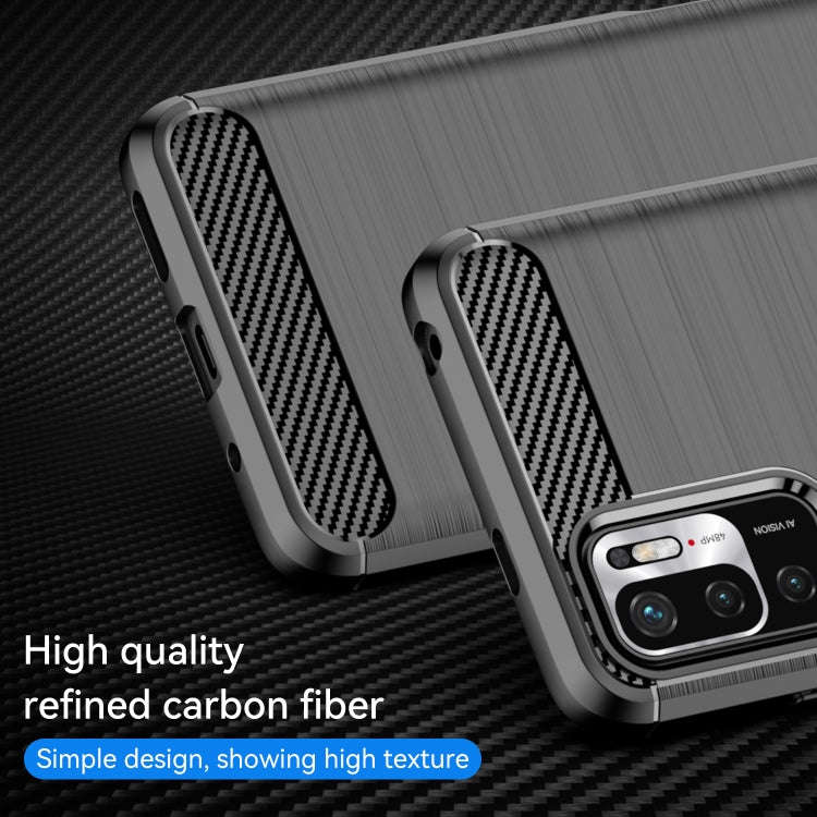 Brushed Texture Carbon Fiber TPU Case, For Xiaomi Redmi Note 10 5G