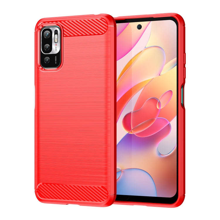 Brushed Texture Carbon Fiber TPU Case, For Xiaomi Redmi Note 10 5G