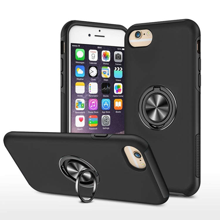 PC + TPU Shockproof Magnetic Protective Case with Invisible Ring Holder, For iPhone 6, For iPhone...