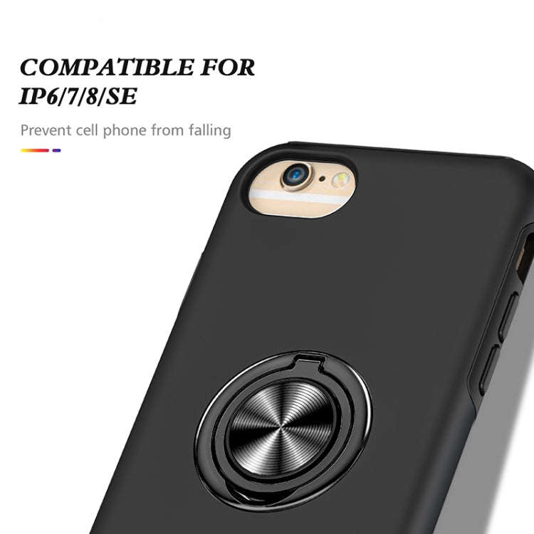 PC + TPU Shockproof Magnetic Protective Case with Invisible Ring Holder, For iPhone 6, For iPhone...