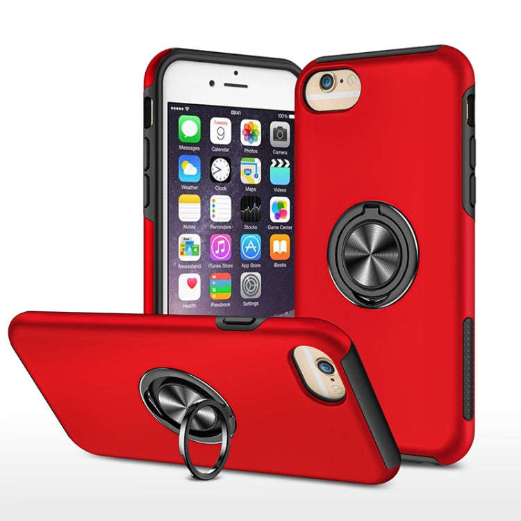PC + TPU Shockproof Magnetic Protective Case with Invisible Ring Holder, For iPhone 6, For iPhone...