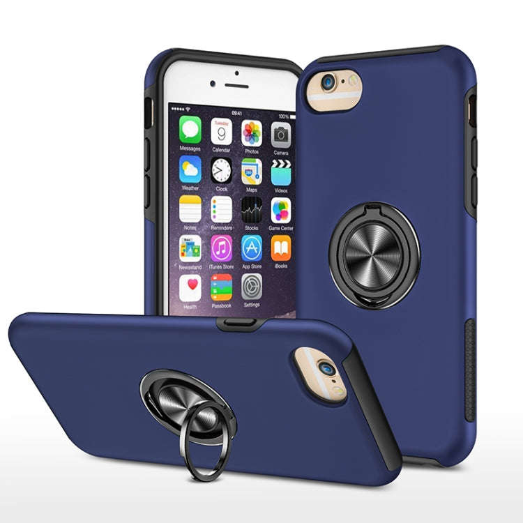 PC + TPU Shockproof Magnetic Protective Case with Invisible Ring Holder, For iPhone 6, For iPhone...