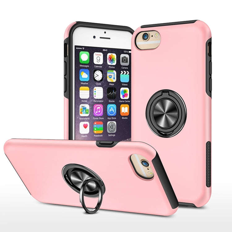 PC + TPU Shockproof Magnetic Protective Case with Invisible Ring Holder, For iPhone 6, For iPhone...