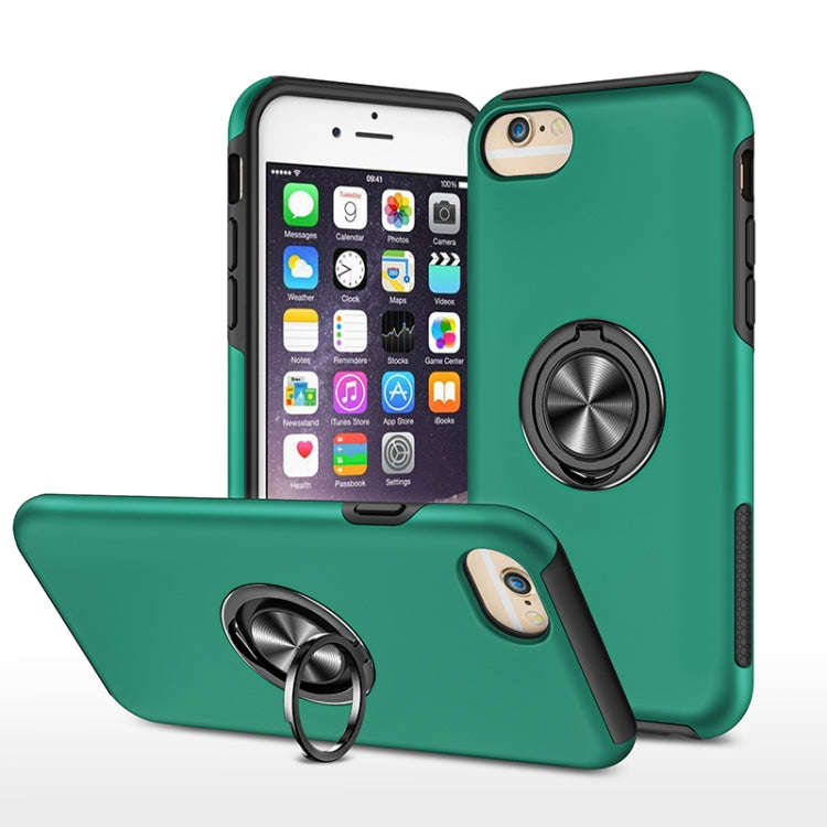 PC + TPU Shockproof Magnetic Protective Case with Invisible Ring Holder, For iPhone 6, For iPhone...