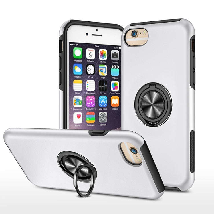 PC + TPU Shockproof Magnetic Protective Case with Invisible Ring Holder, For iPhone 6, For iPhone...