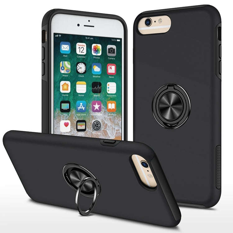 PC + TPU Shockproof Magnetic Protective Case with Invisible Ring Holder, For iPhone 6, For iPhone...