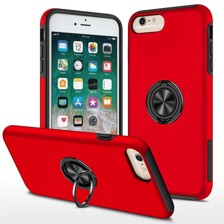 PC + TPU Shockproof Magnetic Protective Case with Invisible Ring Holder, For iPhone 6, For iPhone...