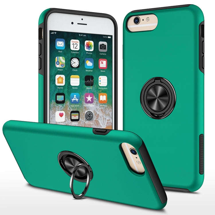 PC + TPU Shockproof Magnetic Protective Case with Invisible Ring Holder, For iPhone 6, For iPhone...