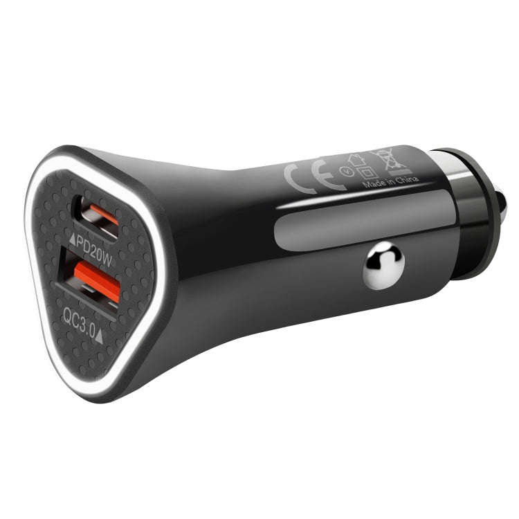 YSY-313PD30W QC3.0 USB + PD 30W USB-C / Type-C Triangle Dual Ports Fast Charging Car Charger, Car...