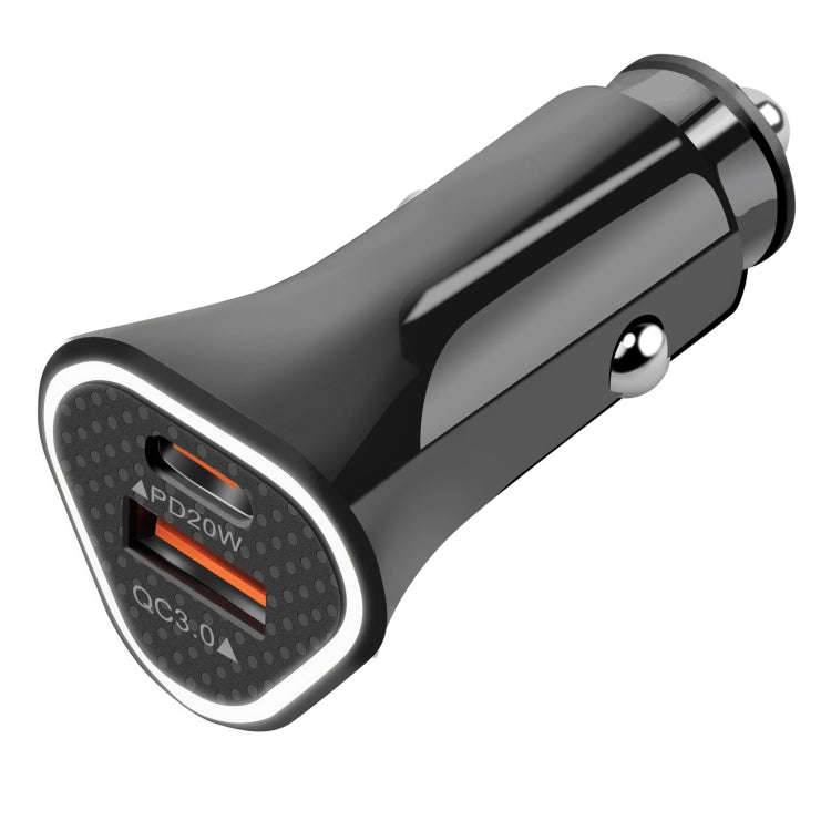 YSY-313PD30W QC3.0 USB + PD 30W USB-C / Type-C Triangle Dual Ports Fast Charging Car Charger, Car...