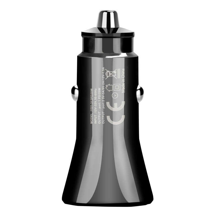 YSY-313PD30W QC3.0 USB + PD 30W USB-C / Type-C Triangle Dual Ports Fast Charging Car Charger, Car...