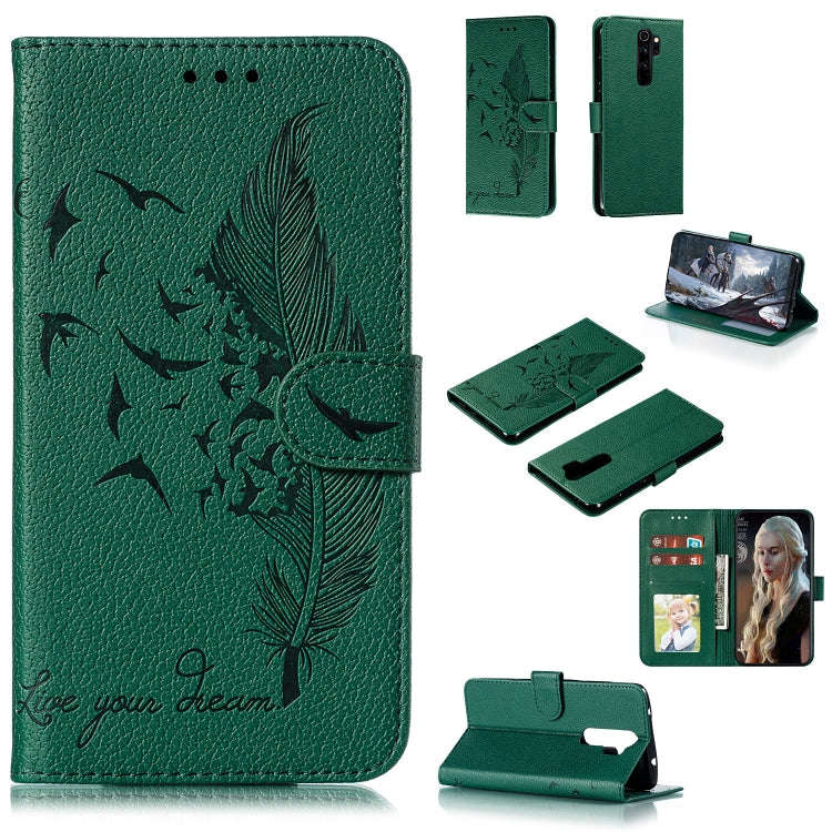 Feather Pattern Litchi Texture Horizontal Flip Leather Case with Holder & Wallet & Card Slots, Fo...