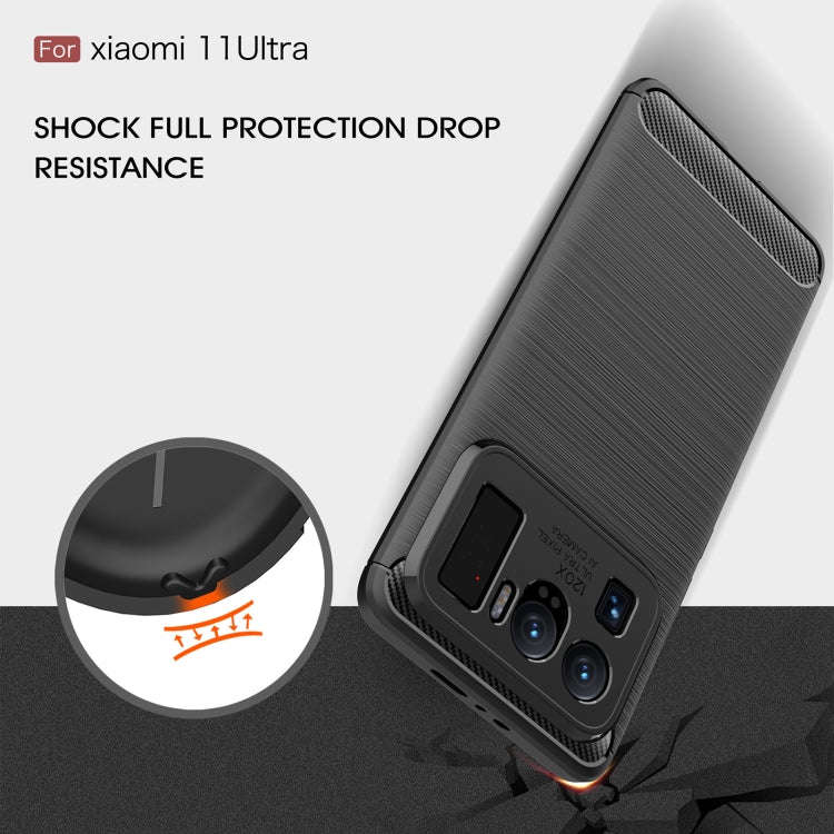 Brushed Texture Carbon Fiber TPU Case, For Xiaomi Mi 11 Ultra