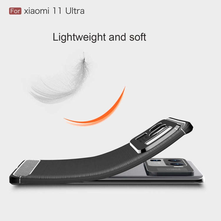 Brushed Texture Carbon Fiber TPU Case, For Xiaomi Mi 11 Ultra
