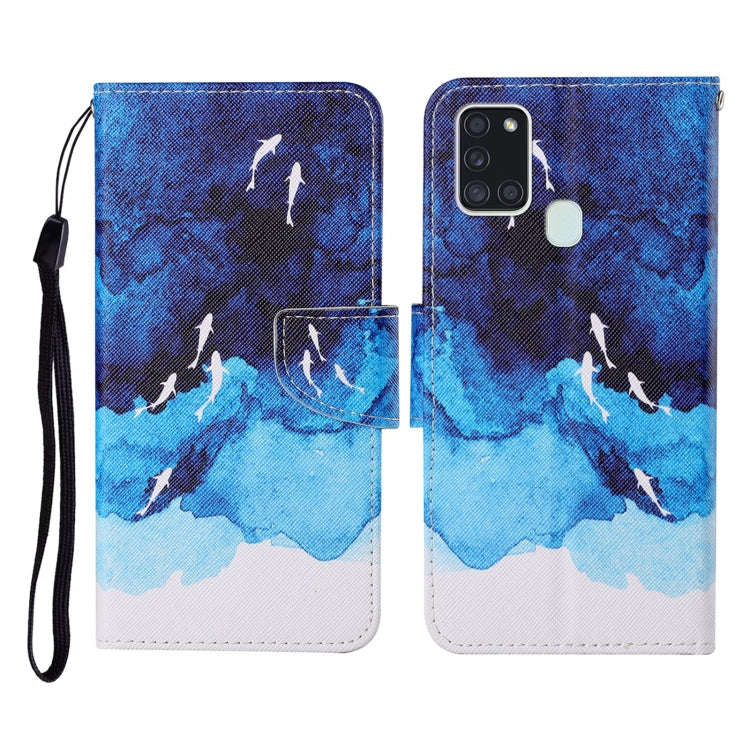 Colored Drawing Pattern Horizontal Flip Leather Case with Holder & Card Slots & Wallet & Lanyard,...