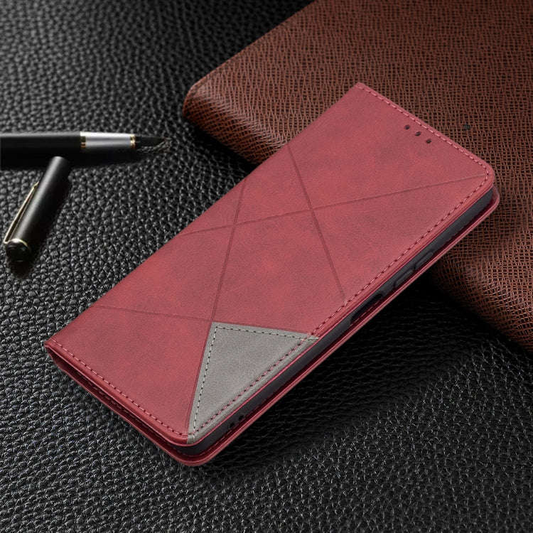 Rhombus Texture Horizontal Flip Magnetic Leather Case with Holder & Card Slots, For Xiaomi Redmi ...