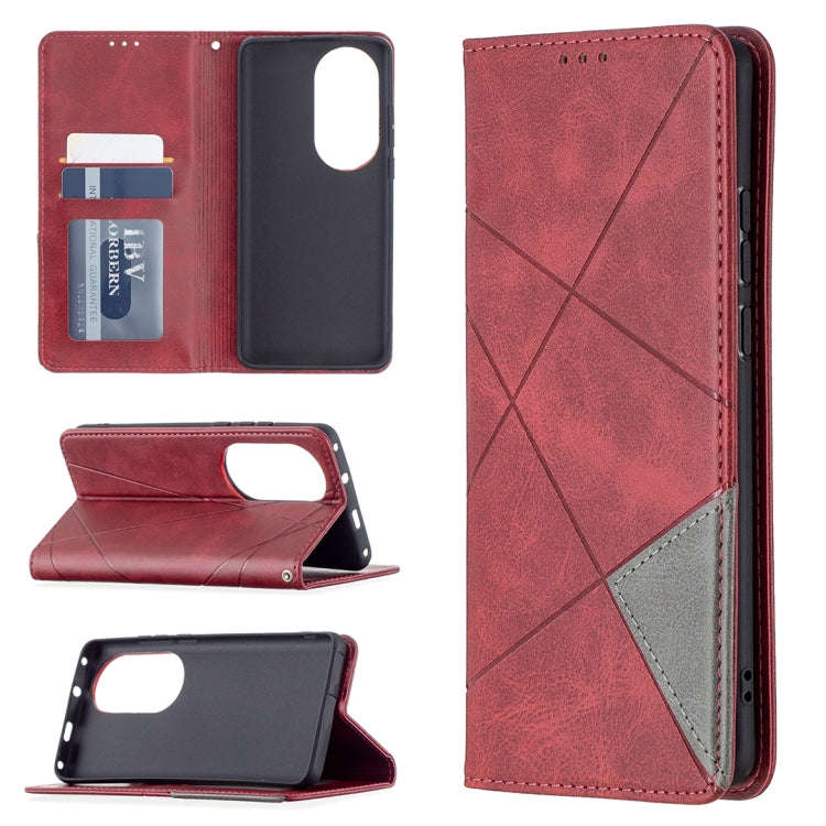 Rhombus Texture Horizontal Flip Magnetic Leather Case with Holder & Card Slots, For Xiaomi Redmi ...