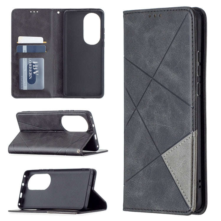 Rhombus Texture Horizontal Flip Magnetic Leather Case with Holder & Card Slots, For Xiaomi Redmi ...