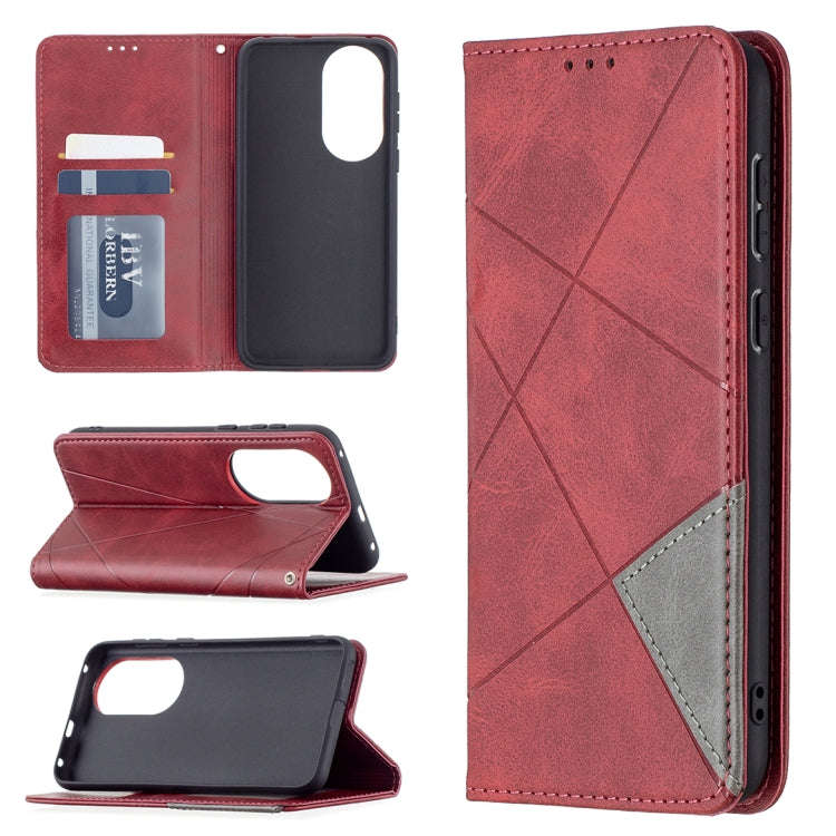 Rhombus Texture Horizontal Flip Magnetic Leather Case with Holder & Card Slots, For Xiaomi Redmi ...