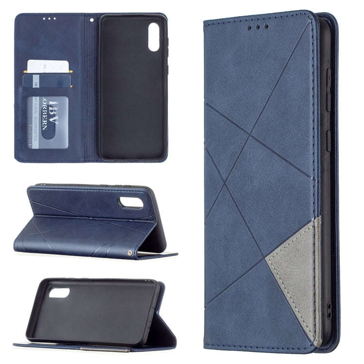 Rhombus Texture Horizontal Flip Magnetic Leather Case with Holder & Card Slots, For Xiaomi Redmi ...
