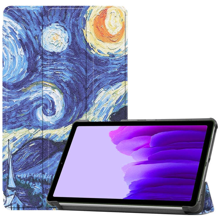 Colored Drawing Pattern Horizontal Flip Leather Case with Three-folding Holder, For Samsung Galax...