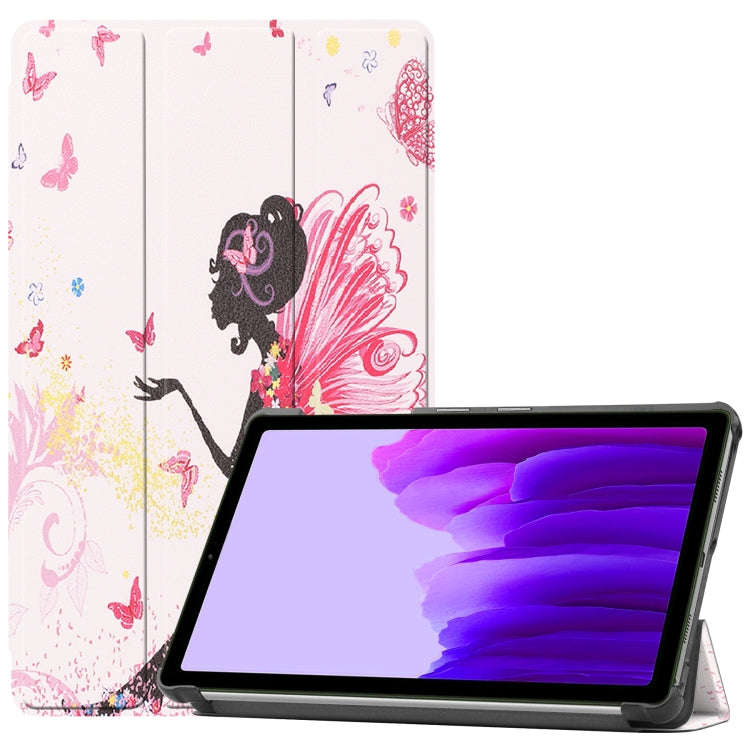 Colored Drawing Pattern Horizontal Flip Leather Case with Three-folding Holder, For Samsung Galax...