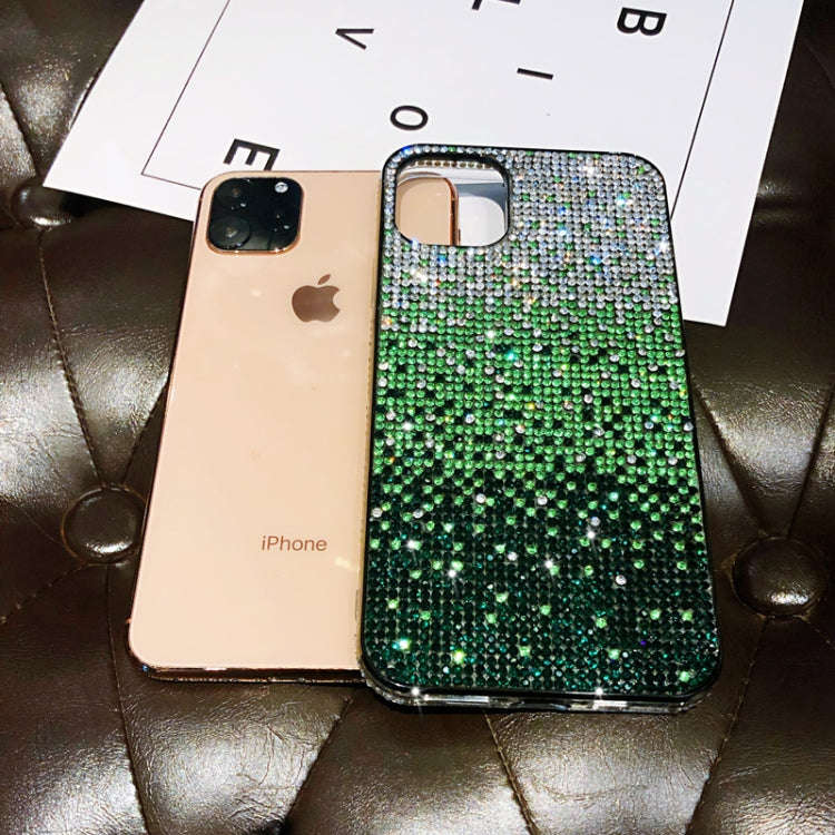 PC + Crystal Diamond Tri-Color Gradient Protective Case, For iPhone 11 Pro, For iPhone 11, For iP...