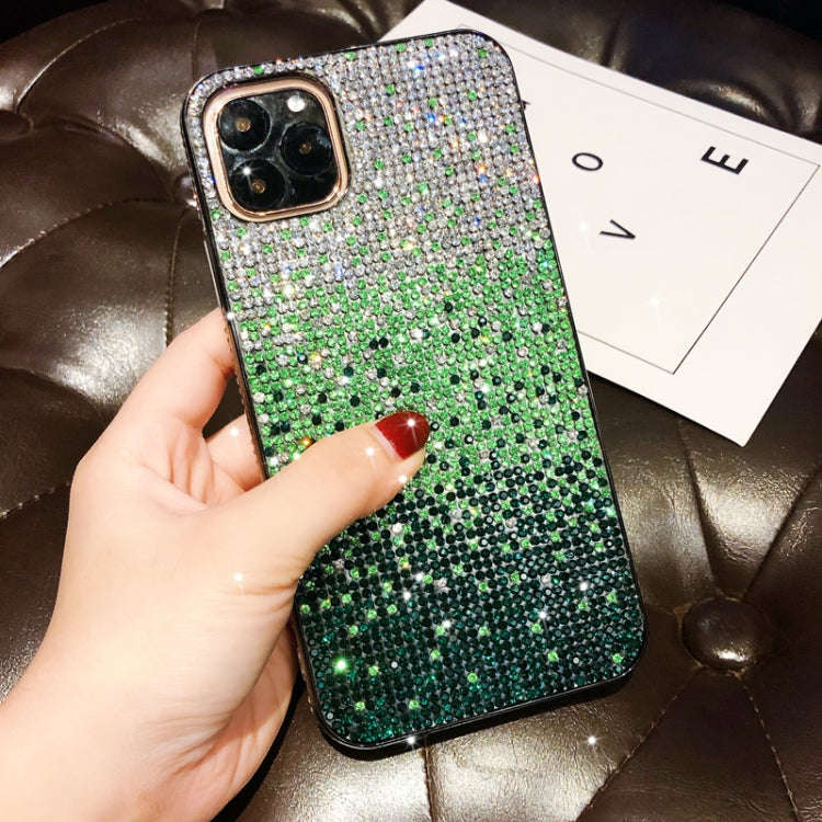 PC + Crystal Diamond Tri-Color Gradient Protective Case, For iPhone 11 Pro, For iPhone 11, For iP...
