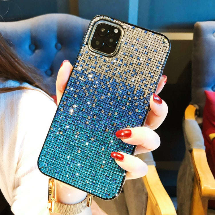 PC + Crystal Diamond Tri-Color Gradient Protective Case, For iPhone 11 Pro, For iPhone 11, For iP...