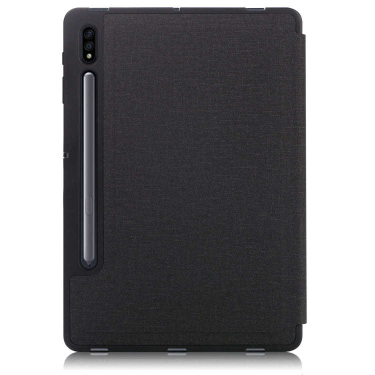 Cloth Texture Multi-folding Horizontal Flip PU Leather Shockproof Case with Holder & Sleep / Wake...