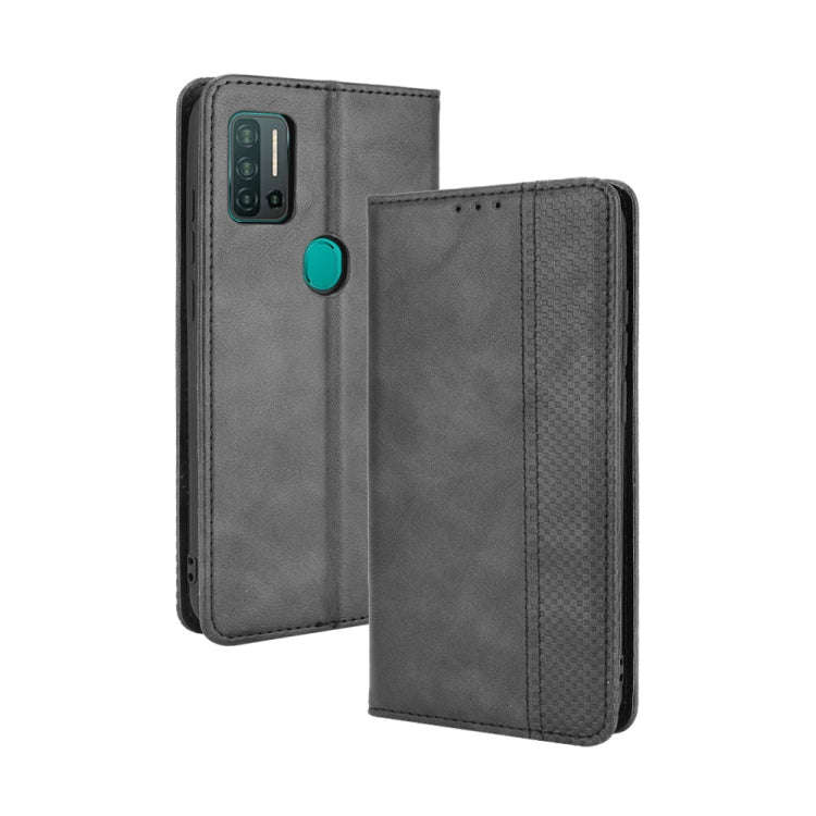 Magnetic Buckle Retro Crazy Horse Texture Horizontal Flip Leather Case with Holder & Card Slots &...