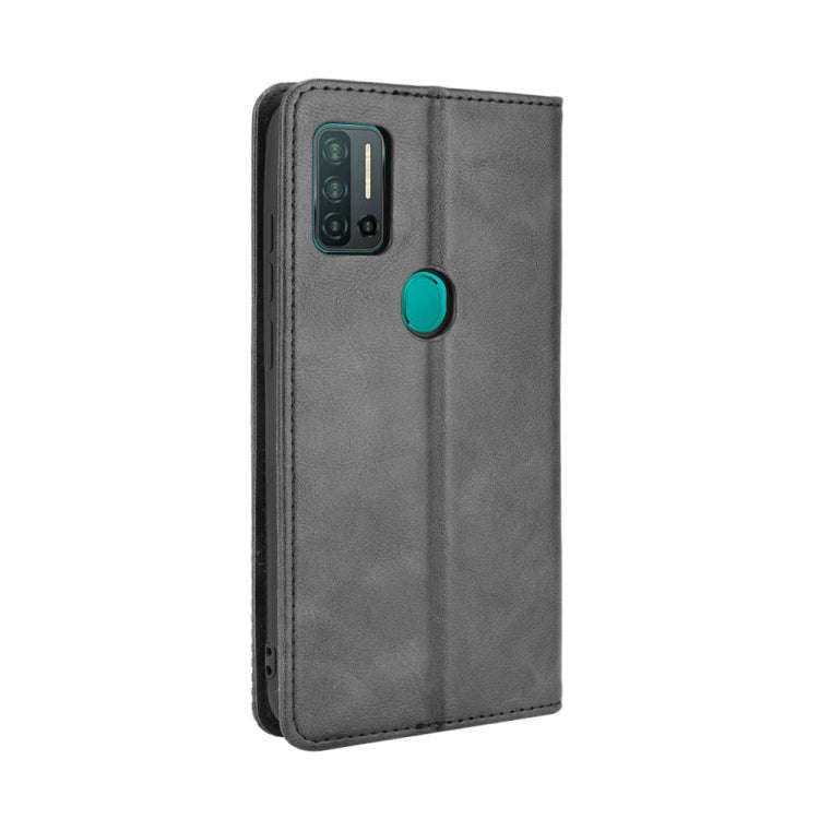 Magnetic Buckle Retro Crazy Horse Texture Horizontal Flip Leather Case with Holder & Card Slots &...