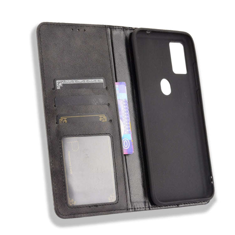 Magnetic Buckle Retro Crazy Horse Texture Horizontal Flip Leather Case with Holder & Card Slots &...