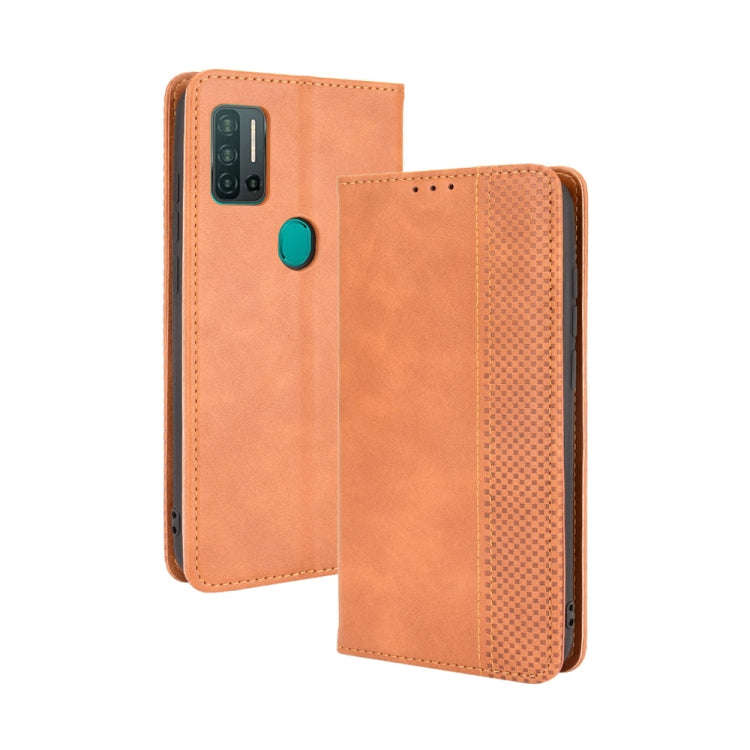 Magnetic Buckle Retro Crazy Horse Texture Horizontal Flip Leather Case with Holder & Card Slots &...