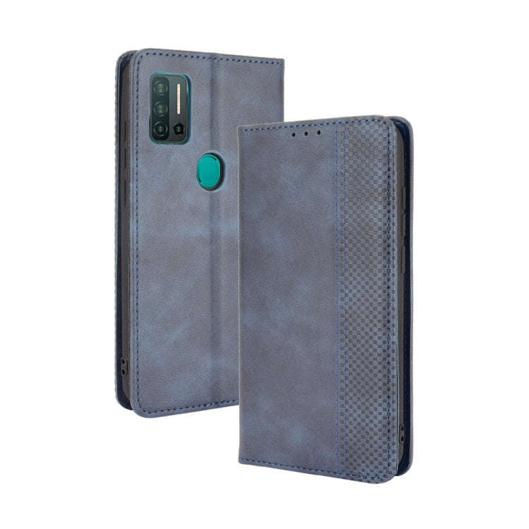 Magnetic Buckle Retro Crazy Horse Texture Horizontal Flip Leather Case with Holder & Card Slots &...