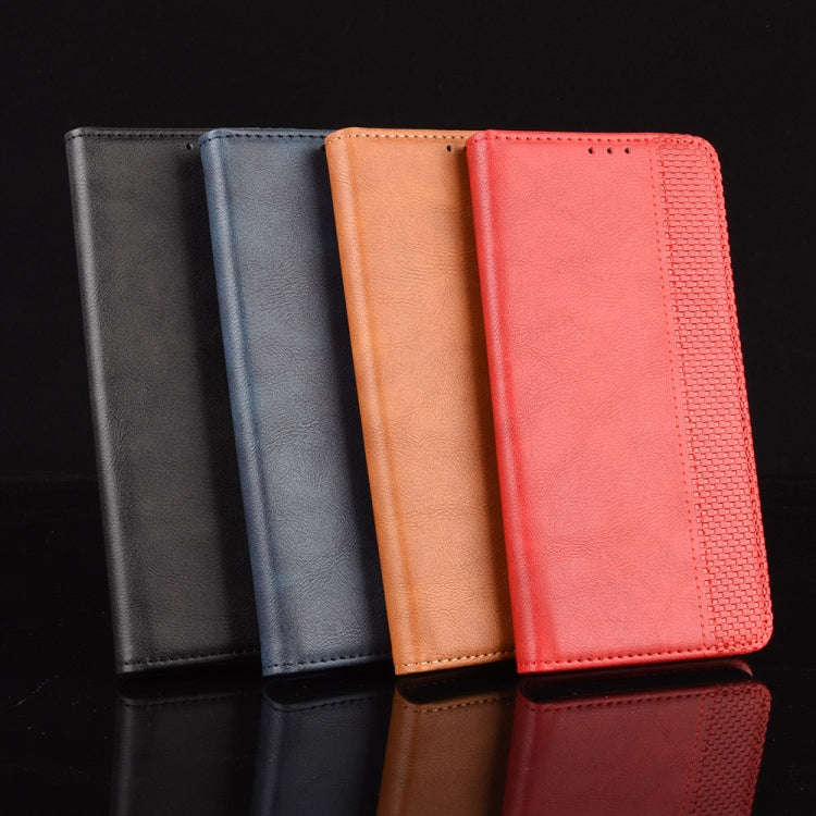 Magnetic Buckle Retro Crazy Horse Texture Horizontal Flip Leather Case with Holder & Card Slots &...