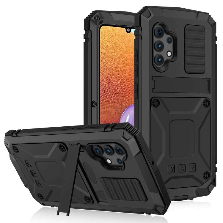 R-JUST Waterproof Shockproof Dustproof Metal + Silicone Protective Case with Holder, For Samsung ...