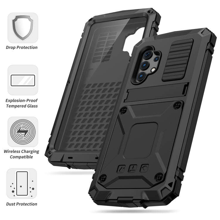 R-JUST Waterproof Shockproof Dustproof Metal + Silicone Protective Case with Holder, For Samsung ...