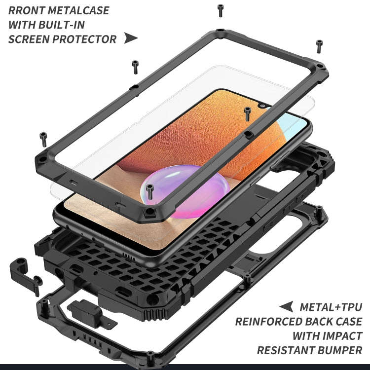 R-JUST Waterproof Shockproof Dustproof Metal + Silicone Protective Case with Holder, For Samsung ...