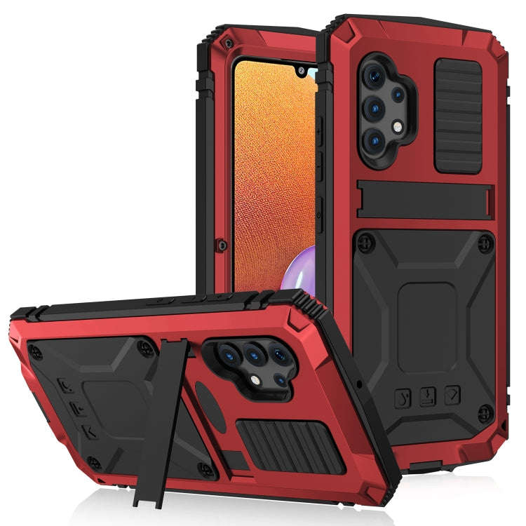 R-JUST Waterproof Shockproof Dustproof Metal + Silicone Protective Case with Holder, For Samsung ...