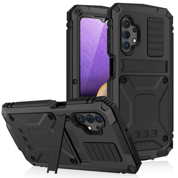 R-JUST Waterproof Shockproof Dustproof Metal + Silicone Protective Case with Holder, For Samsung ...
