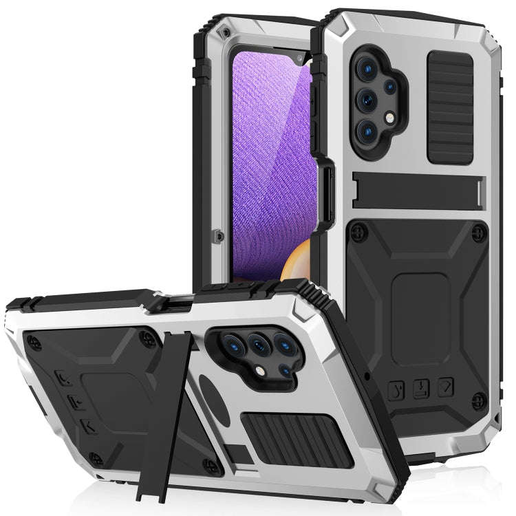 R-JUST Waterproof Shockproof Dustproof Metal + Silicone Protective Case with Holder, For Samsung ...